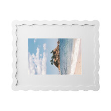 5x7 Wood Display Stand With Actual Glass For 4x6 Photos-White