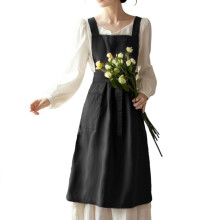 Adjustable Belt Waterproof Polyester Kitchen Apron Dress-Black