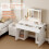 MCC Large Dressing Table Adjustable LED Mirror Vanity Table Make up Desk and Drawers  Toronto White 5