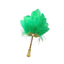 Elegant Feathered Fan For Stage Performances Photography-Green