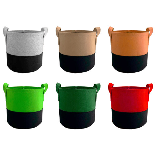 Ensemble de 6 pots de fleurs non tissés durables avec-5 gallons