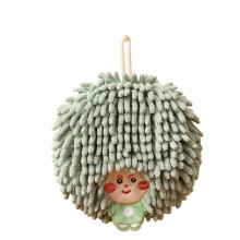 Lovely Animal Face Chenilles Towel For Kitchen Bathroom-Green