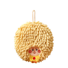 Lovely Cartoon Big Head Chenilles Hand Towel Absorbent-Yellow
