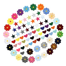 80Pcs Star Flower Heart Sew On Patches Adhesive Embroidery