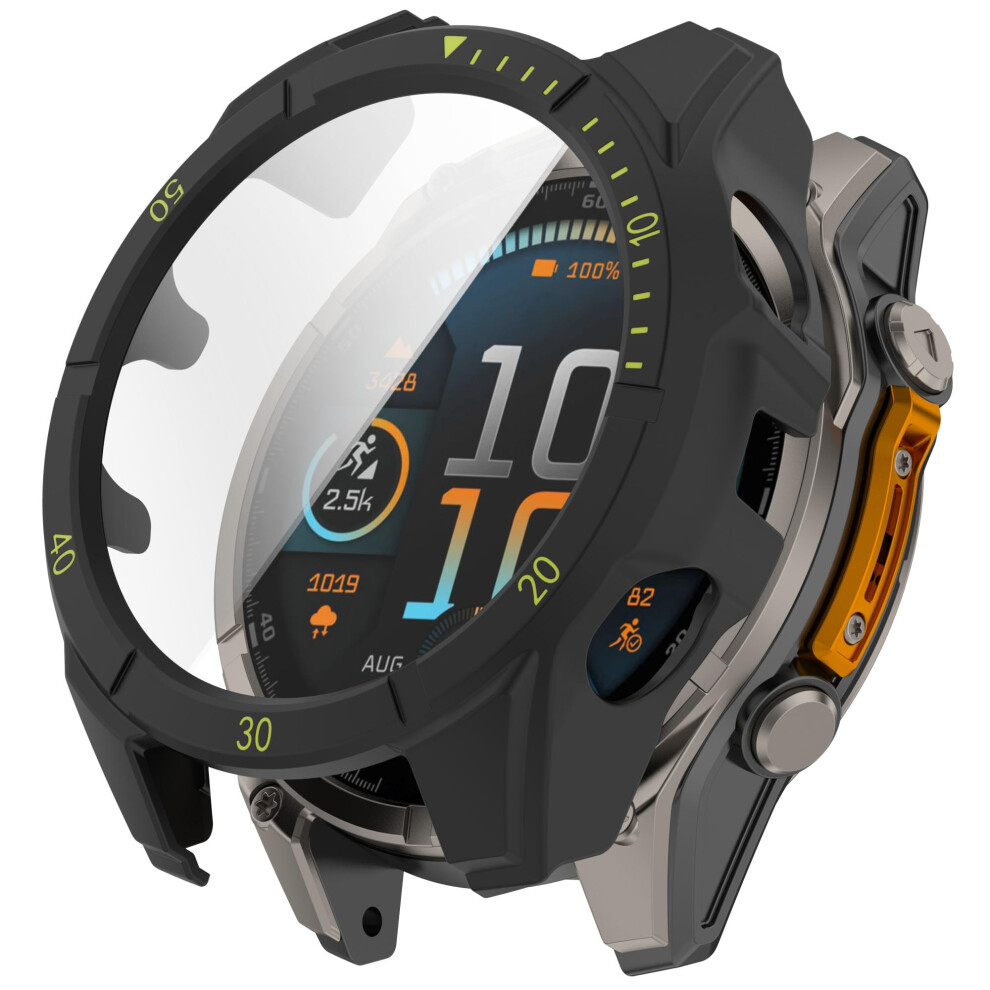 Amoled 51Mm Black And Green Watch Case With Screen Protector Shockproof Cover For Garmin Tactix 8 Green,Black 9092120770995