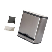 Trash Can with Tissue Box Trash Bin Wall Mounted Slide-grey