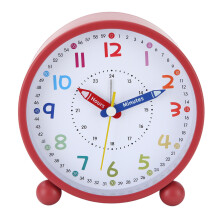 Kids Colorful Alarm Clock Quiet No Ticking Analog Learning-Red