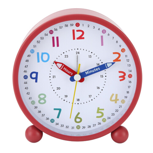 Réveil pour enfants, temps d'apprentissage, Table, Design-Rouge