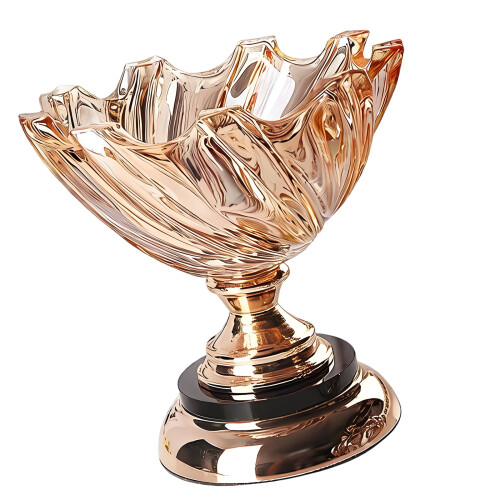 Decorative Bowl Crystal Glass Fruit Bowl Modern Serving Bowl-B
