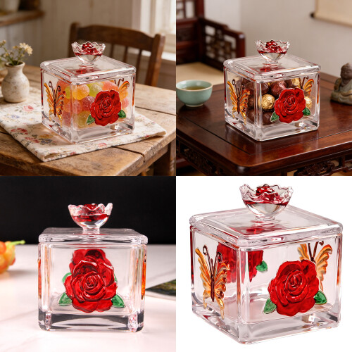 Glass Jar With Lid Cookie Candy Jar,Jewelry Box,Biscuits 1