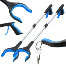 2Pack 32 Inch Foldable Reacher Grabber Tool with Rotating Head and Magnetic Tip for Elderly