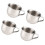 4 Miniature Stainless Steel Cups Smooth Surfaces Drinkware Ideal 1