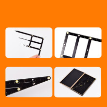 Edelstahl-Augenbrauen-Goldener Schnitt Messschieber, klappbar, schwarz