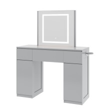 Large Dressing Table Adjustable LED Mirror Vanity Table Make up Desk and Drawers Toronto Grey
