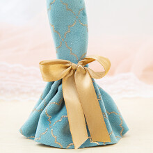 Peacock Blue Resin & Fabric Jewelry Display Stand for Home & Store