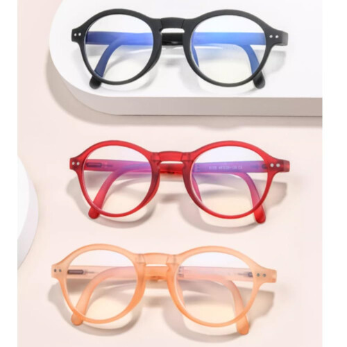 Foldable Reading Glasses for Women Blue Light Blocking Round Frame 1.0x Ultralight Black 1