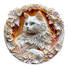 Wooden Cat Jigsaw Puzzle for Adults, Unique Animal Shape, Laser Cut 3D Decorative Piece 100pcs