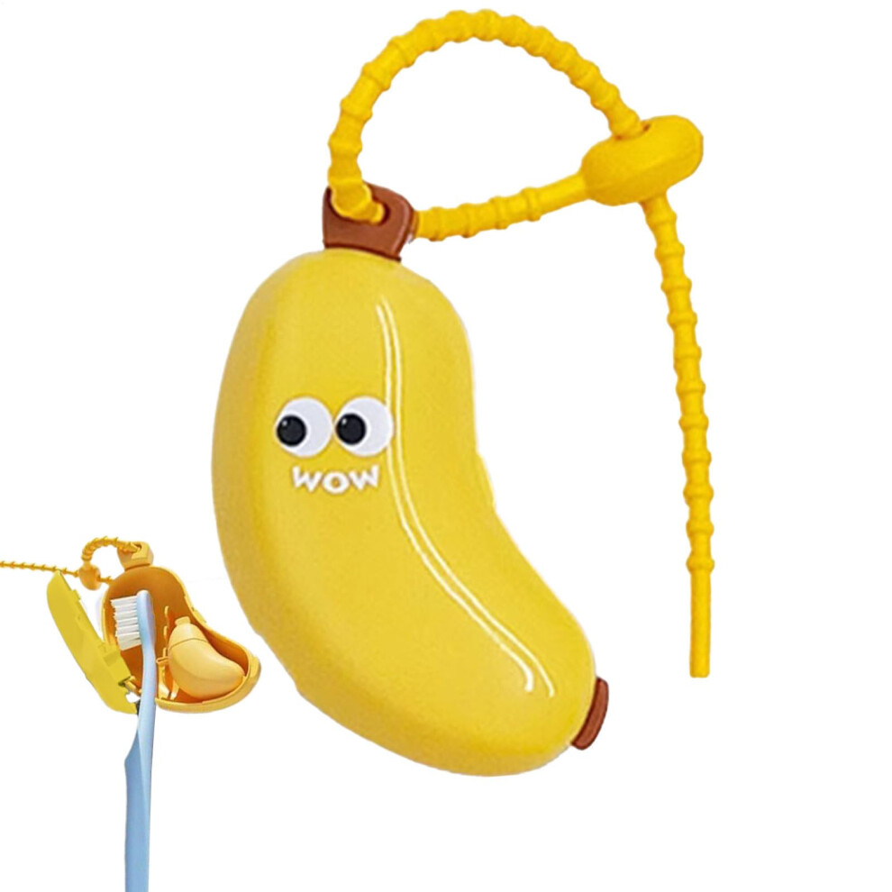 Yellow Toothbrush Cover Banana Shape Dustproof Travel Toothbrush Case Hygienic Protector For Family