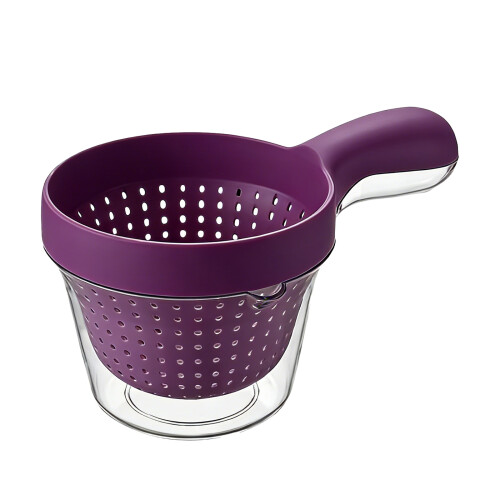 Double Layer Fruit Basket With Drain Holes For Kitchen-Purple