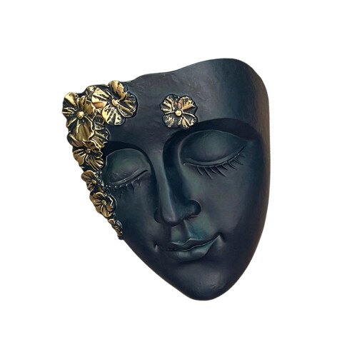 Unique Wall Mounted Face Shape Planter Wall Decoration-Black