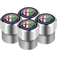 Tire Valve Stem Caps for Alfa Romeo Giulia Stelvio Giulietta, Aluminum Alloy LeakProof Set