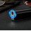 Butane Lighter Blue Windproof Straight Flame Adjustable Refillable Torch Durable Zinc Alloy 2