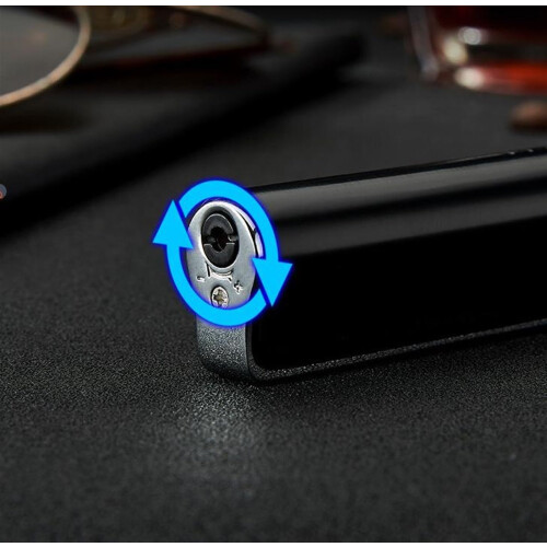 Butane Lighter Blue Windproof Straight Flame Adjustable Refillable Torch Durable Zinc Alloy 1