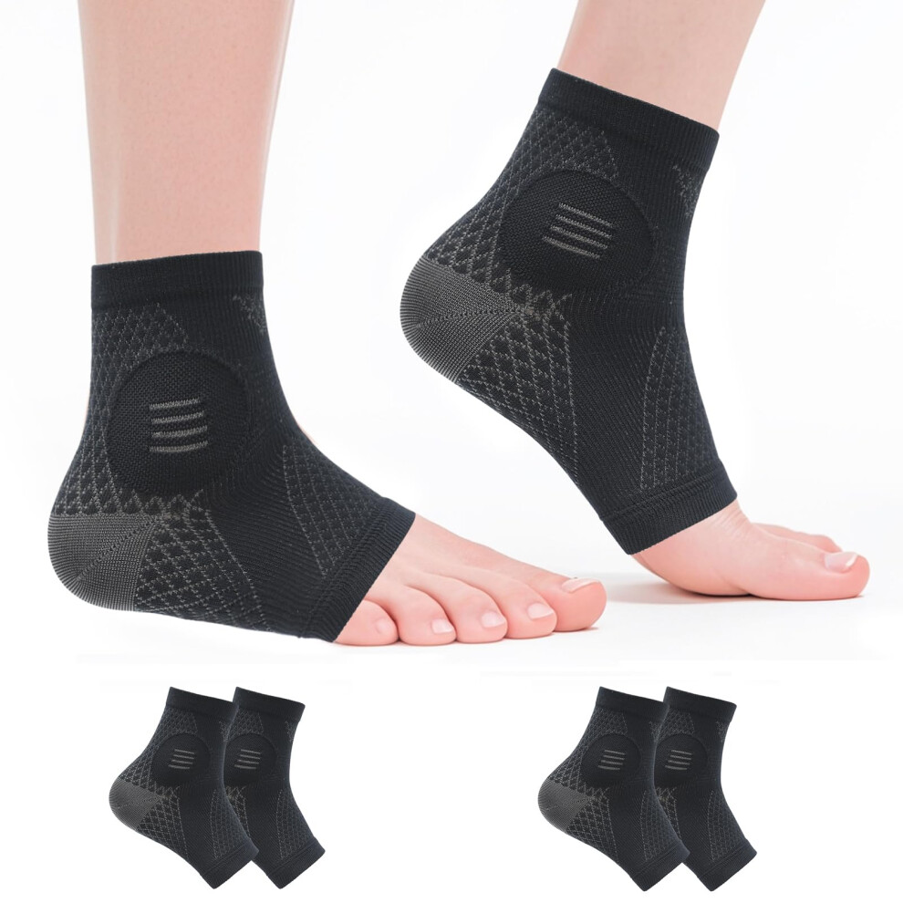 Ankle Compression Socks for Plantar Fasciitis, Breathable Arch Support Sleeves for Heel Spurs Pain