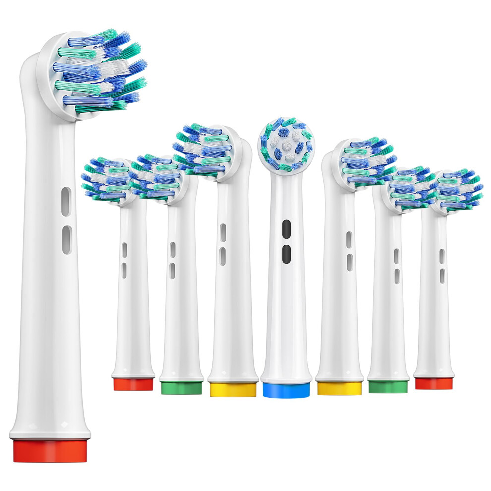 Replacement Toothbrush Heads 8 Pack Cross Action for OralB and Braun Pro Series with Gentle Gum Care