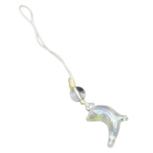 Cute Beaded Phone Charm Keychain Colorful Fruit Cat Dolphin Pendant for Girls Style 3
