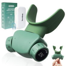 Breathing Trainer with Adjustable Resistance Levels, Compact Silicone Respiratory Exercise Device Green