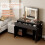 MCC Large Dressing Table Adjustable LED Mirror Vanity Table Make up Desk and Drawers  Toronto BLACK 5
