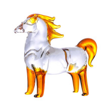 Crystal Standing Horse Figurines Collectibles Glass-amber