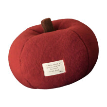 Oreiller rond recouvert de flanelle en forme de-Rouge 25x20cm