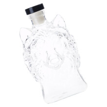 Luxurious Bourbon Bottle With Elegant Wolf Head Design And