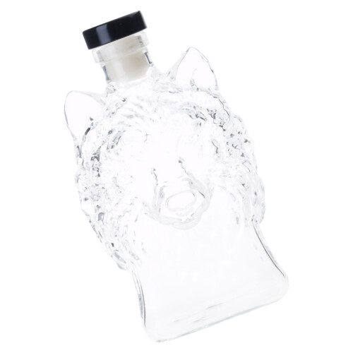 Luxurious Bourbon Bottle With Elegant Wolf Head Design And