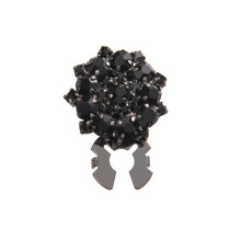 Shirt Button Cover Rhinestones Cufflinks-black black diamond1