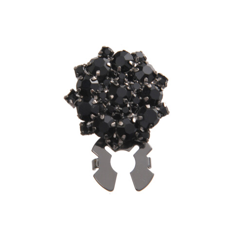 Button Covers Rhinestones Embellished-black black diamond1