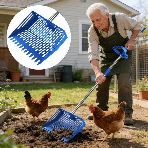Durable All Metal Chicken Waste Shovel Featuring-Black 2