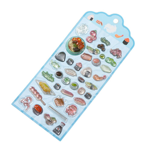 Fun And Colorful 3D Embossed Sticker Featuring-Ingredients