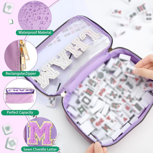 Durable Polyester Makeup Holder With Letter Print And Big-Pink 1