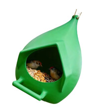Plastic Hanging Bird Feeder For Outdoor Garden Yard Use-Green