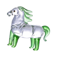 Standing Horse Figurines Artistic Glass Horse Statues-Green