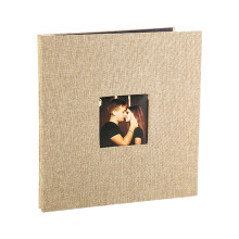 Linen Cover Scrapbook Album With Sticky Adhesive-khaki small
