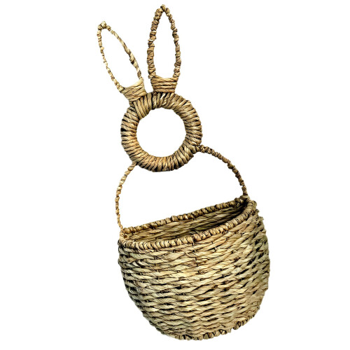 Decorative Seaweed Rabbits Wall Basket Handwoven Storage-S