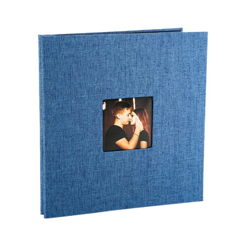 Practical Adhesive Memory Book With Linen Cover-dark blue small