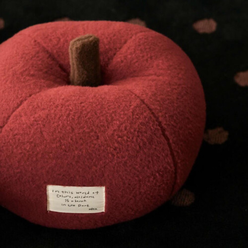 Flannel Covered Round Fruit Shape Throw Pillow-Yellow 25x20cm 2