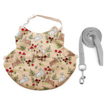 Fashion Rabbit Print Pet Harnesses With Detachable-Yellow S