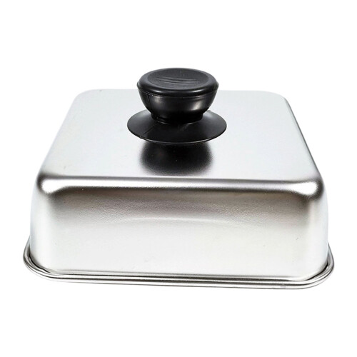 Edelstahl-BBQ-Grilldeckel mit-Runder Griff 26x26x5CM