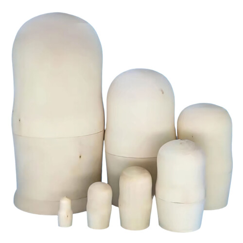 7 Layer Russian Nesting Dolls Blank DIY Wooden Unpainted For
